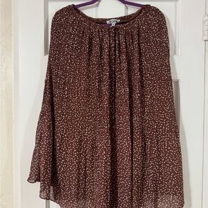 Polka Dot Brown maxi skirt flowy